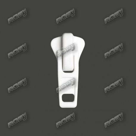 10 CURSEURS 9MM SIMPLE TIRETTE PLASTIQUE BLANC YKK