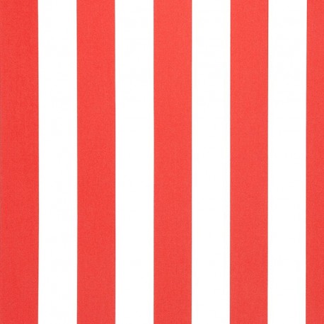 TOILE DOCRIL RAYURES ÉGALES ROUGE/BLANC L.120CM